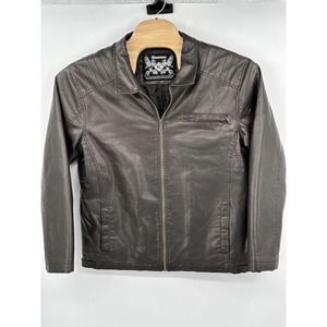 Machine Clothing Co Faux Leather Jacket Black Men's‎ Sz XL